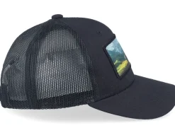 Kids Yellow Tractor Patch Black Trucker - Kiddo Cap