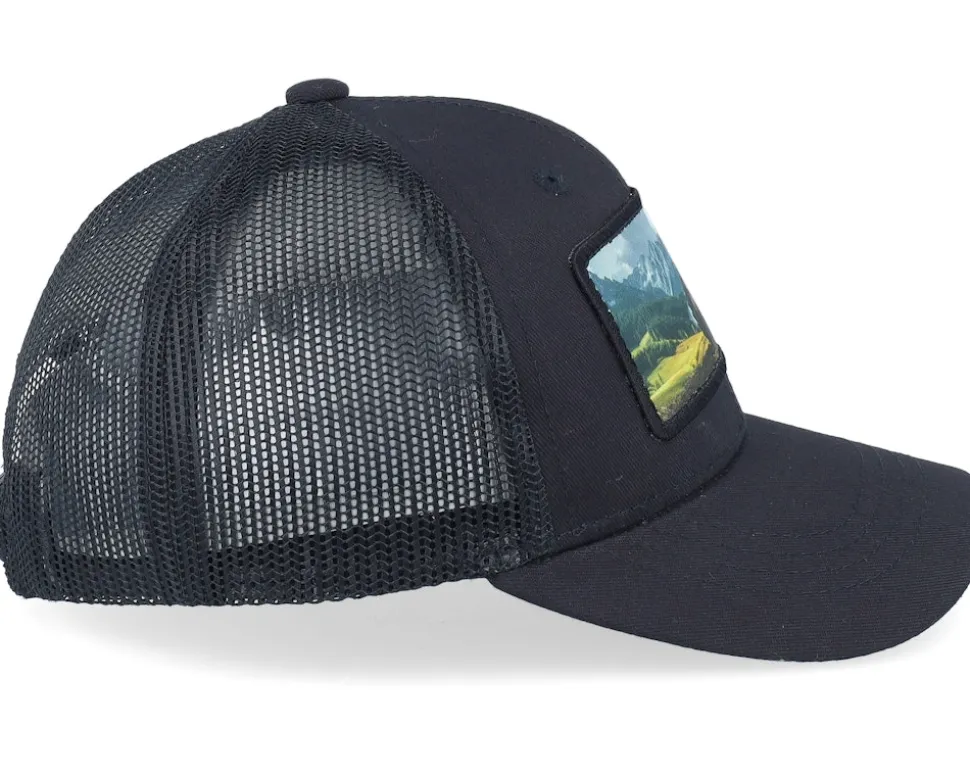 Kids Yellow Tractor Patch Black Trucker - Kiddo Cap