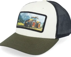 Kids Yellow Tractor Patch Black Trucker - Kiddo Cap