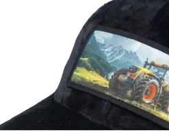 Kids Yellow Tractor Velvet Black Trucker - Calza Pennello