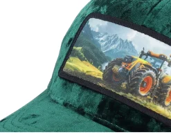 Kids Yellow Tractor Velvet Green/Black Trucker - Calza Pennello