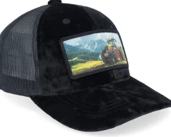 Kids Yellow Tractor Velvet Black Trucker - Calza Pennello