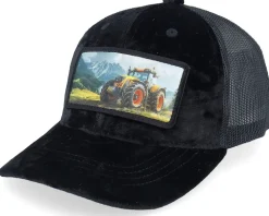 Kids Yellow Tractor Velvet White/Black Trucker - Calza Pennello