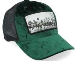 Kids Youth Lunch Atop A Skyscraper Velvet Green/Black Trucker - Public Domain