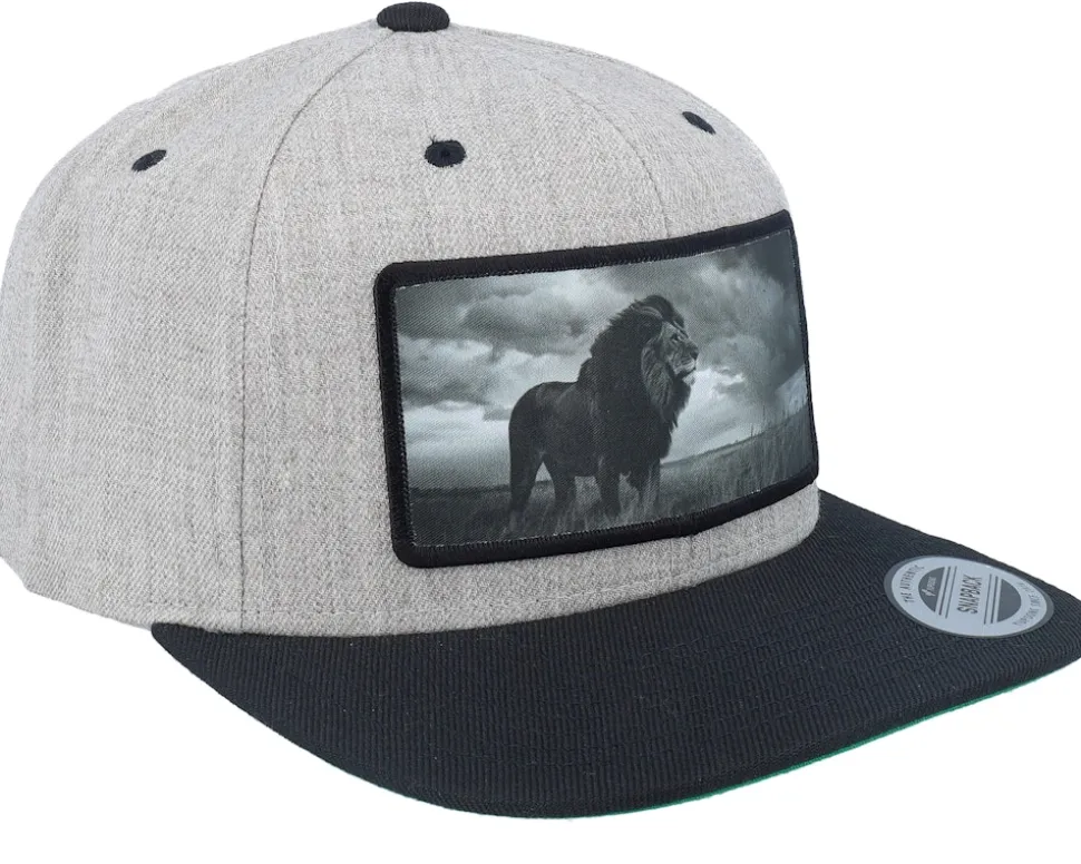 King Of Lion Big Patch Heather Grey/Black Snapback - Calza Pennello
