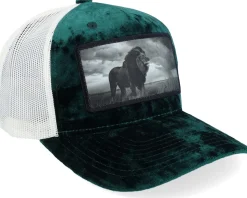 King Of Lion Big Patch Velvet Green/Ivory Trucker - Calza Pennello