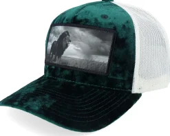 King Of Lion Big Patch Velvet Green/Ivory Trucker - Calza Pennello