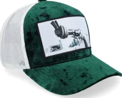 Knotted Gun Velvet Green/Ivory A-frame Trucker - Calza Pennello