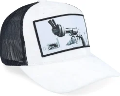 Knotted Gun Velvet White/Black A-frame Trucker - Calza Pennello