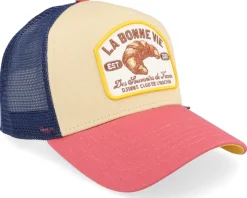 La Bonne Vie #2 Khaki/Red/Navy A-Frame Trucker - Djinns