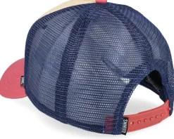 La Bonne Vie #2 Khaki/Red/Navy A-Frame Trucker - Djinns