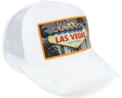 Las Vegas Sign Velvet White A-frame Trucker - Calza Pennello