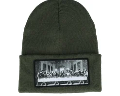 Last Supper Beanie Olive Green Cuff - Public Domain