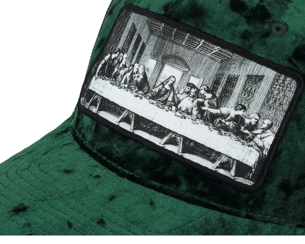 Last Supper Green/Black Velvet Trucker - Public Domain