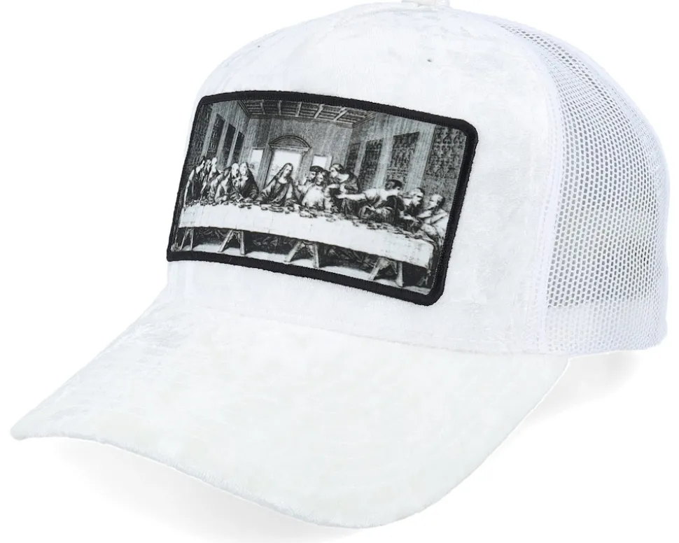 Last Supper White Velvet Trucker - Public Domain