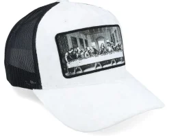 Last Supper White/Black Velvet Trucker - Public Domain