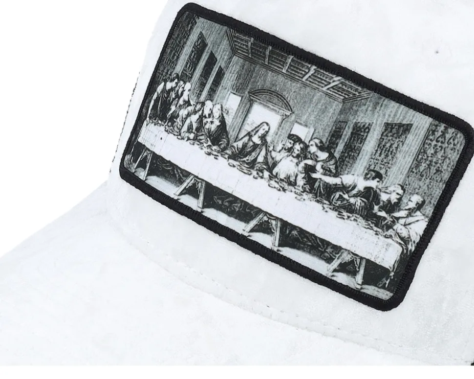 Last Supper White/Black Velvet Trucker - Public Domain