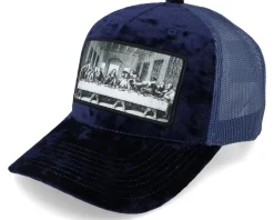 Last Supper White/Black Velvet Trucker - Public Domain