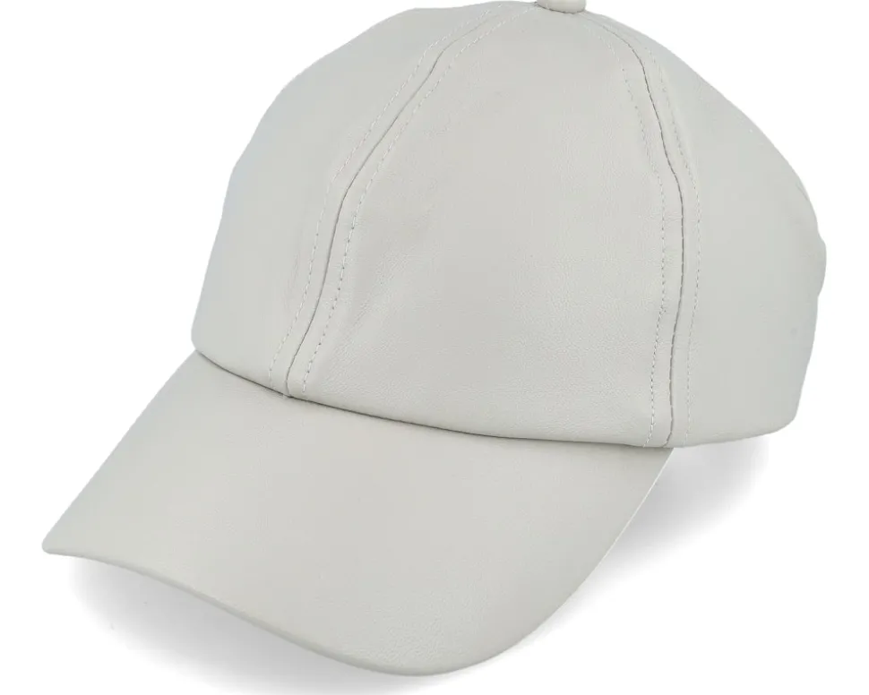 Leather Baseballcap White Adjustable - Seeberger