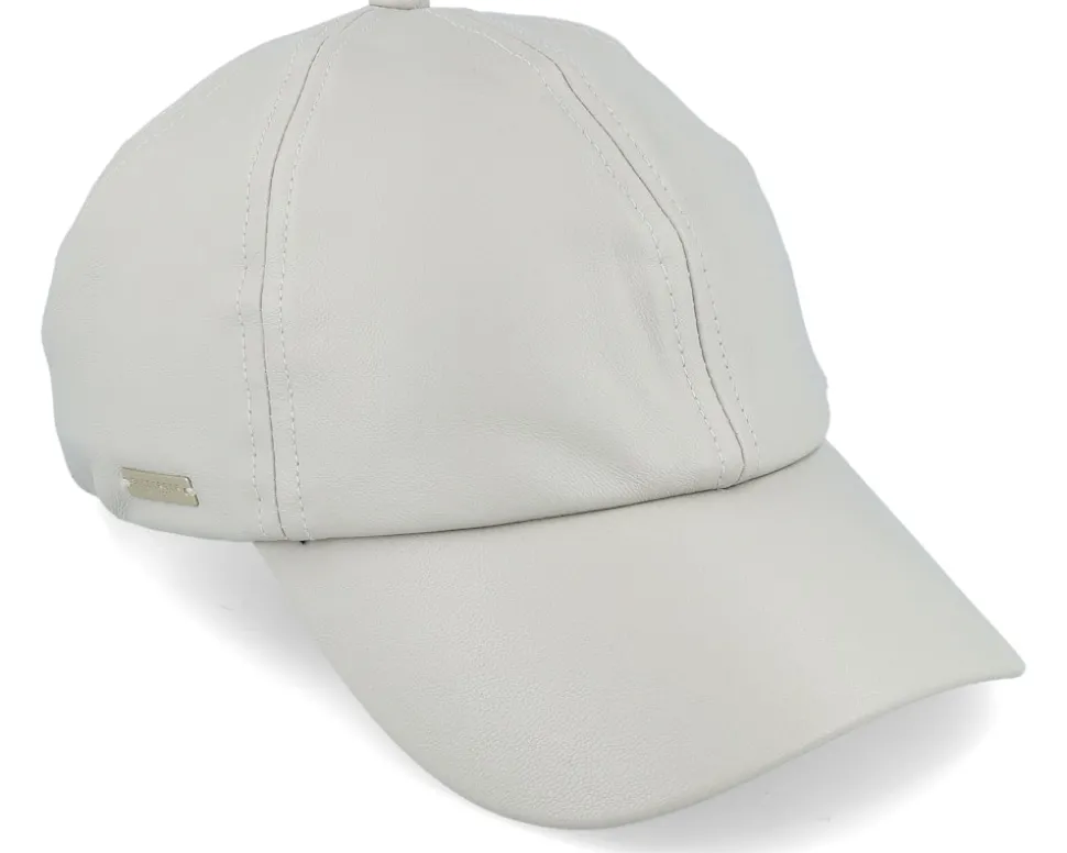 Leather Baseballcap White Adjustable - Seeberger