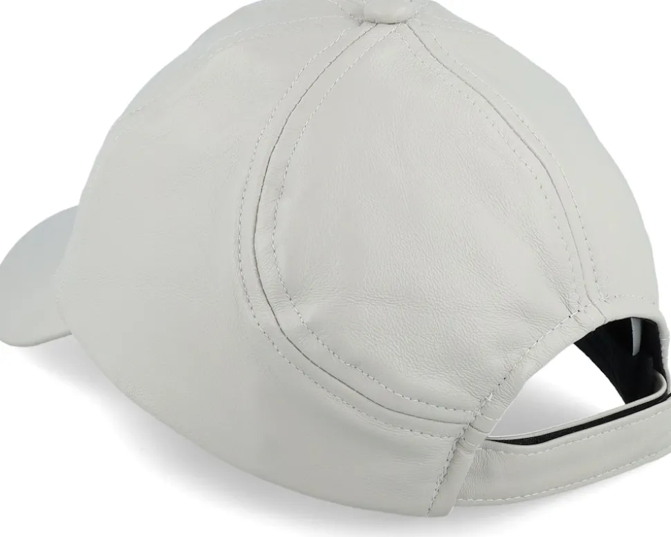 Leather Baseballcap White Adjustable - Seeberger