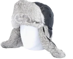 Leather Nl-fl/Rabbit Black/Greymel. Trapper - MJM Hats