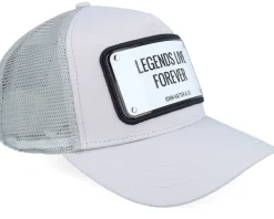Legends Live Forever Aluminium Grey A-Frame Trucker - John Hatter & Co