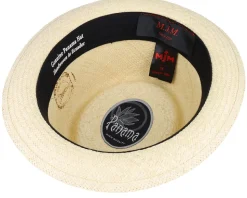 Leonardo Panama Blue/Beige Band Straw Hat - MJM Hats