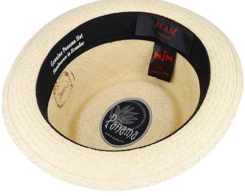 Leonardo Panama Blue/Beige Band Straw Hat - MJM Hats