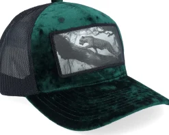 Leopard Big Patch Velvet Green/Black Trucker - Calza Pennello
