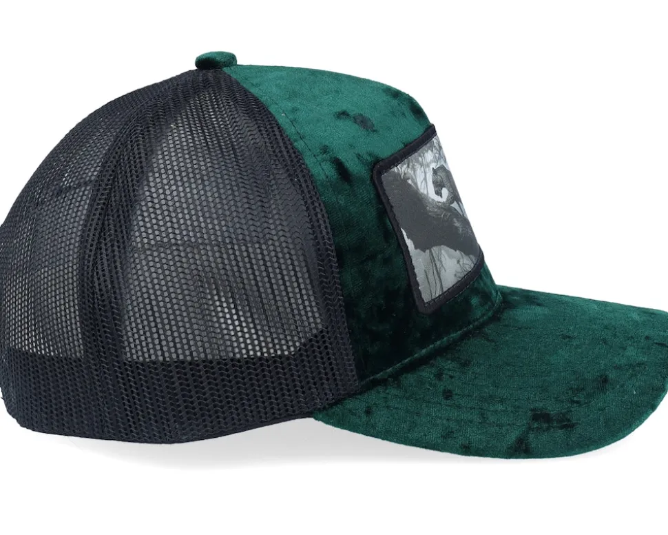 Leopard Big Patch Velvet Green/Black Trucker - Calza Pennello