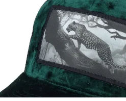 Leopard Big Patch Velvet Green/Black Trucker - Calza Pennello