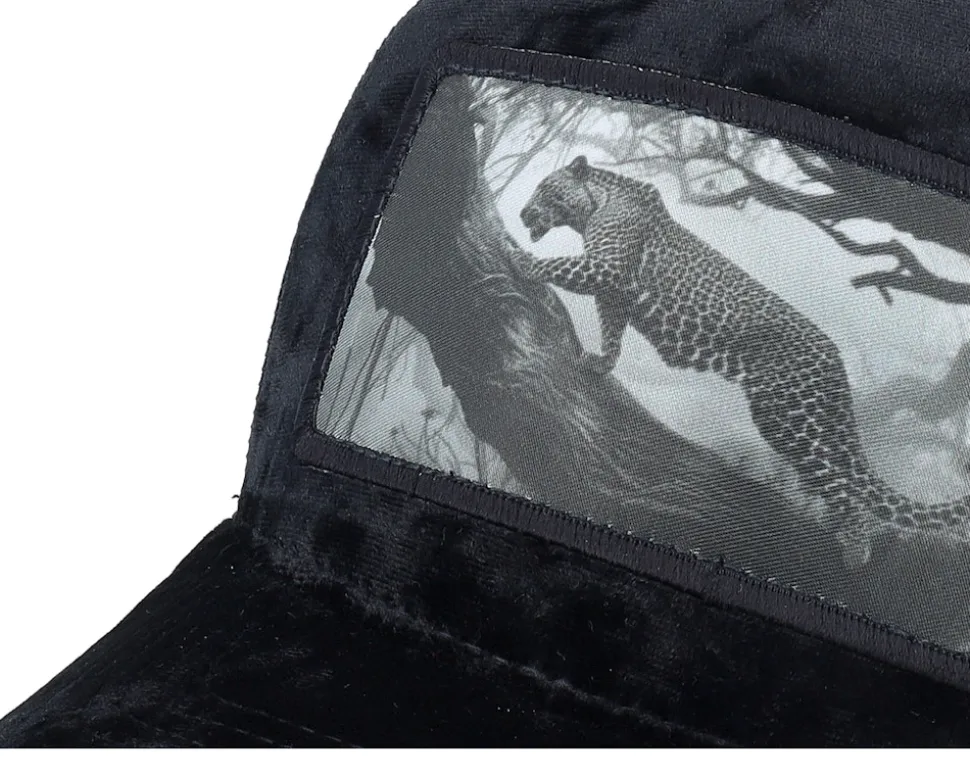Leopard Big Patch Velvet Black Trucker - Calza Pennello