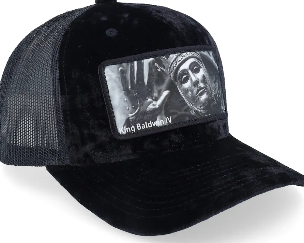 Leper King Baldwin Iv Velvet Black A-Frame Trucker - Calza Pennello