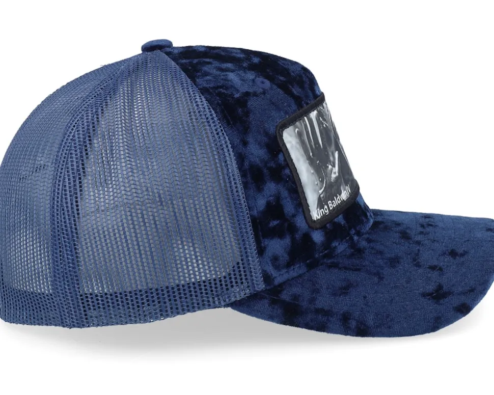 Leper King Baldwin Iv Velvet Navy A-Frame Trucker - Calza Pennello
