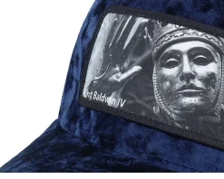 Leper King Baldwin Iv Velvet Navy A-Frame Trucker - Calza Pennello