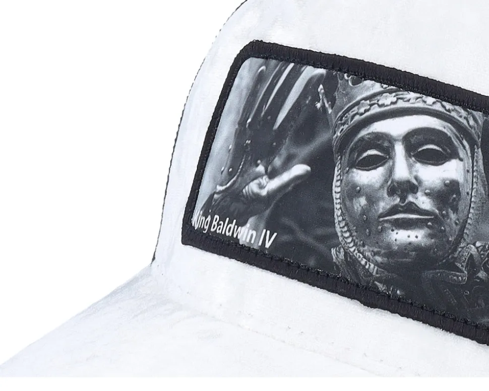 Leper King Baldwin Iv Velvet White/Black A-Frame Trucker - Calza Pennello