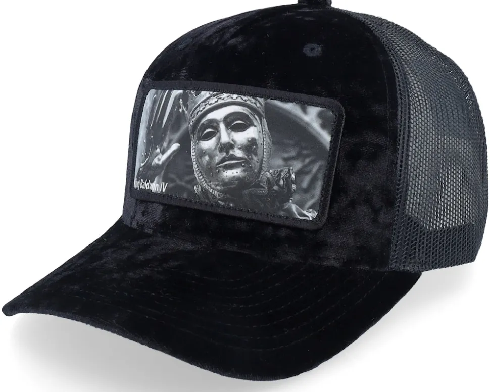Leper King Baldwin Iv Velvet White/Black A-Frame Trucker - Calza Pennello