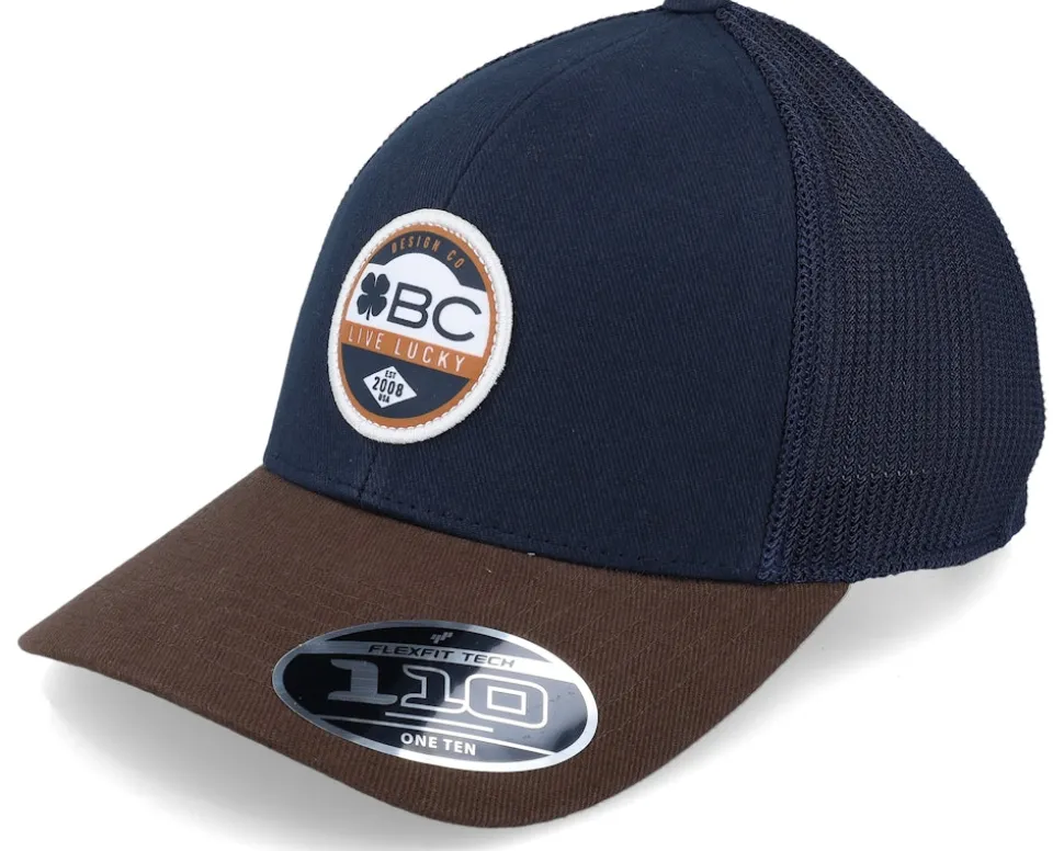 Leroy Navy/Brown/Navy Mesh/Hd Print Patch Trucker - Black Clover