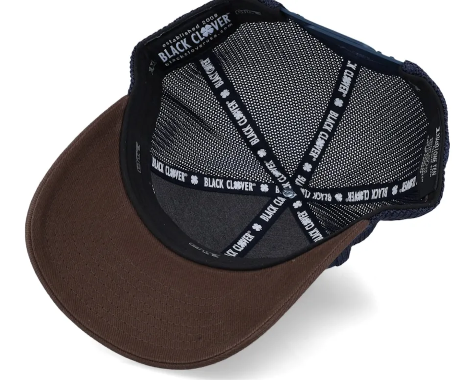 Leroy Navy/Brown/Navy Mesh/Hd Print Patch Trucker - Black Clover
