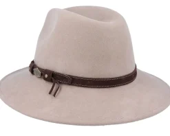 Levi Woolfelt Wr Crush. Beige Fedora - MJM Hats