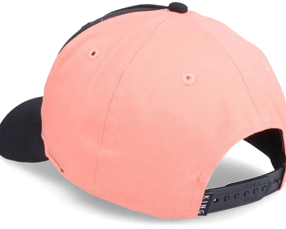 Leyton Curved Peak Black/Coral Adjustable - King Apparel