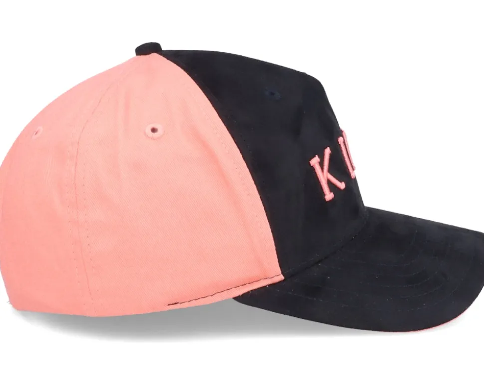 Leyton Curved Peak Black/Coral Adjustable - King Apparel