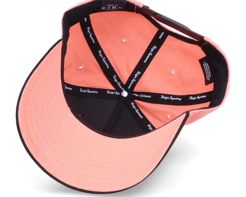 Leyton Curved Peak Black/Coral Adjustable - King Apparel