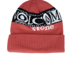 Lib Stone Legacy Beanie Ribbon Red Cuff - Volcom