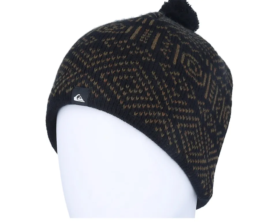 Light Up Beanie True Black Pom - Quiksilver