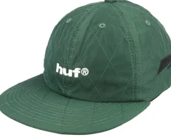 Lightining Quilted 6 Panel Hat Forest Green Strapback - HUF