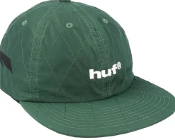 Lightining Quilted 6 Panel Hat Forest Green Strapback - HUF