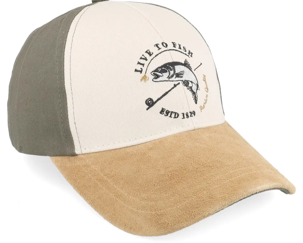 Live To Fish Love To Hook Up Olive Adjustable - MJM Hats