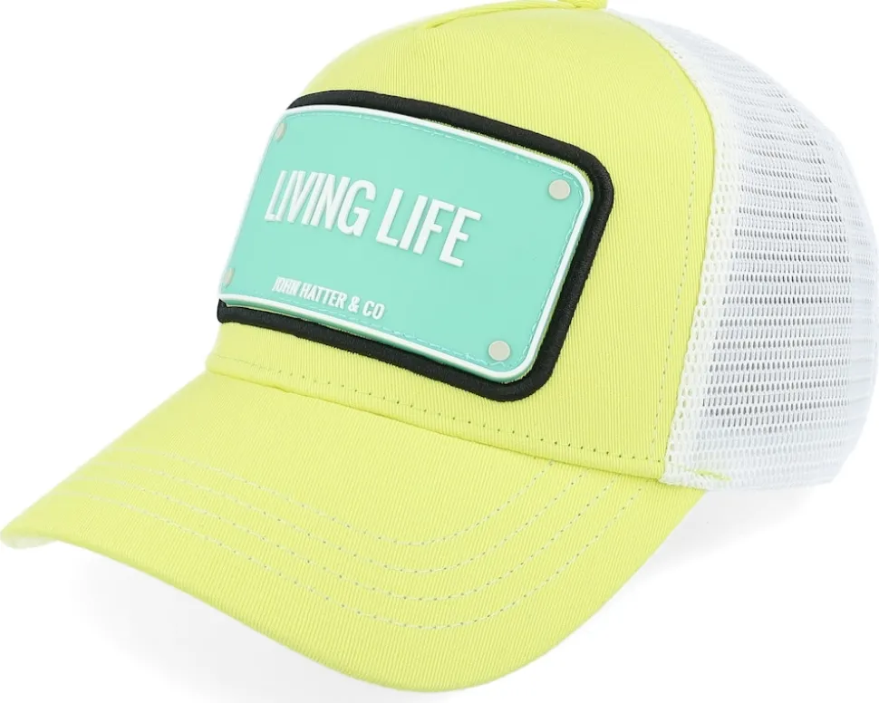 Livng Life Yellow/White A-Frame Trucker - John Hatter & Co